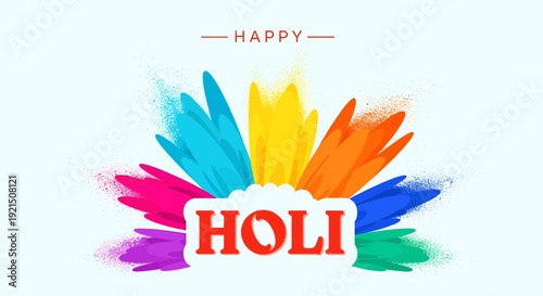 Vibrant Holi festival celebration with colorful powder splash
