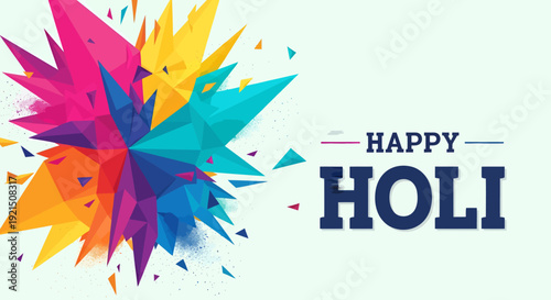 Festive Holi Celebration with Colorful Powder Explosion