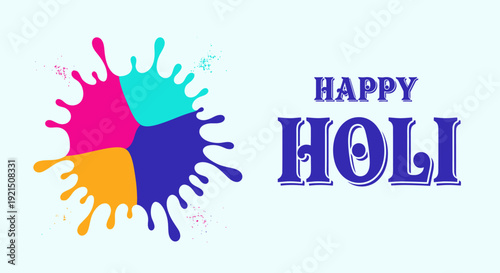 Colorful Holi Celebration Splash with Vibrant Powder Effects