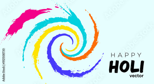 Colorful Spiral Art Gradient for Holi Festival Celebration