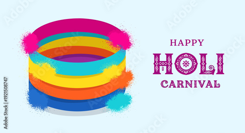 Colorful Holi Festival Paint Splash with Text