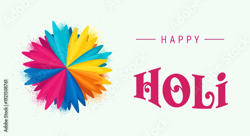 Colorful Holi Festival Celebration with Vibrant Powder Burst