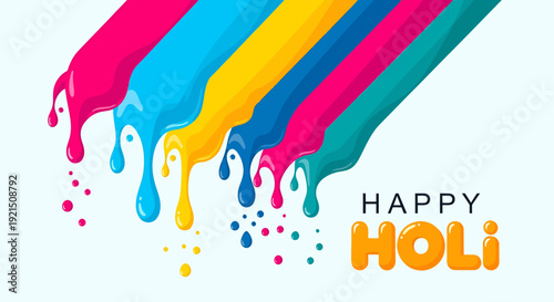 Colorful Holi Festival Paint Drips Illustration