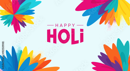 Vibrant Holi Festival Color Splash with Organic Flower Petal Patterns