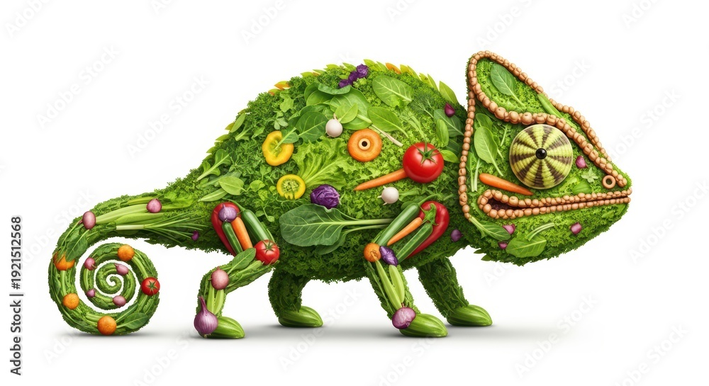 Fototapeta premium Vegetable chameleon, healthy food concept