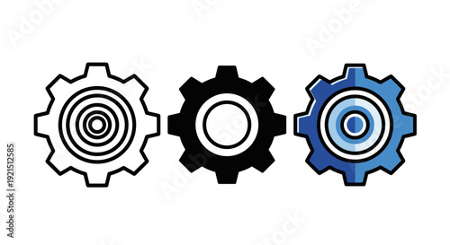 Set of cogs and gears graphic