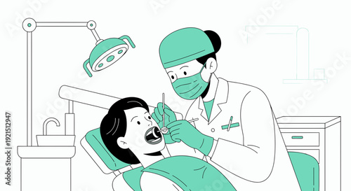 Dentist Examining Patient's Teeth in Modern Dental Clinic
