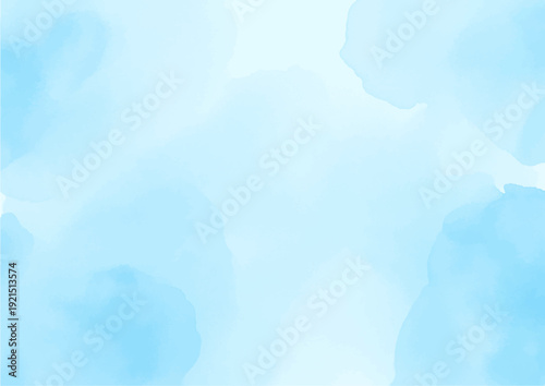 やわらかいブルーの水彩背景テクスチャ素材