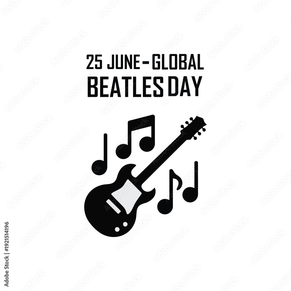 Fototapeta premium World Music Day Minimal Guitar Icon