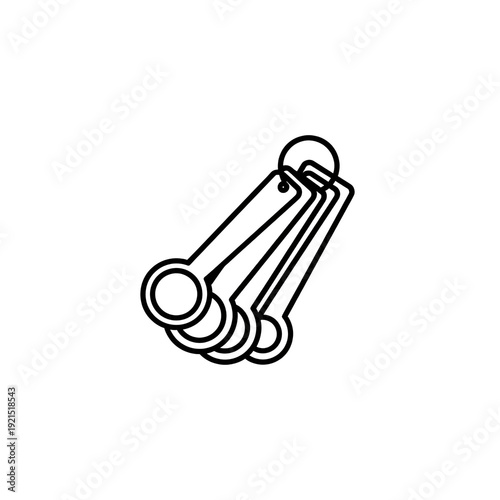 Simple Line Drawing of Three Keys.