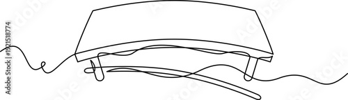 one line art Barrette vector illustration. line art, one continuous line, simple, hand drawn and sketch style. for icons, symbols, signs or logos. PNG