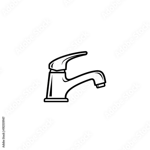 Single Handle Faucet Illustration Simple Design.