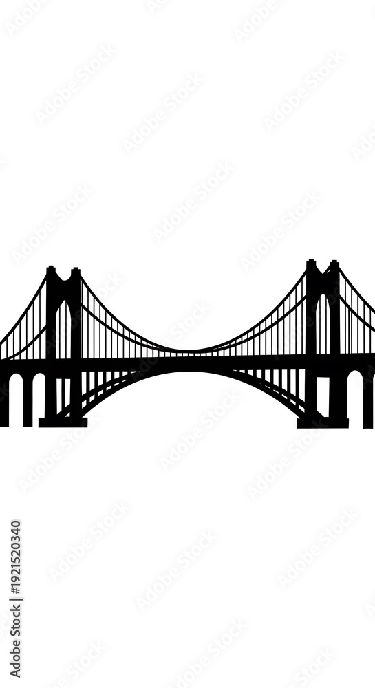 Fototapeta premium Iconic bridge silhouette against background.