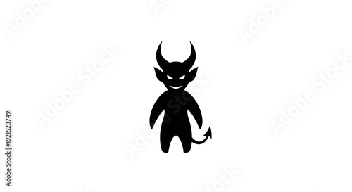 Stylized Demonic Cat Silhouette for Dark Fantasy Themes