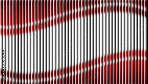 neon reed glass stripes, abstract blue red vertical light bars background on black. Sharp ribbed distortion, cinematic glow; futuristic texture background, vector illustration