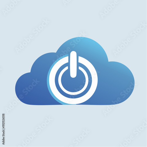 Cloud Computing Power Symbol Icon Representing Digital Network Control