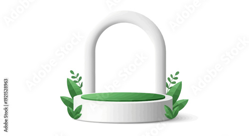 White padlock with green interior and leaves on a white background.