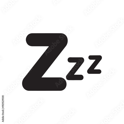 Black Zzz silhouette vector illustration