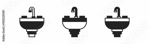 Sink icon on white background. Vector logo sink illustration.