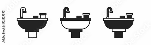 Sink icon on white background. Vector logo sink illustration.