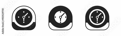 Clock icon on white background. Vector logo clock illustration.