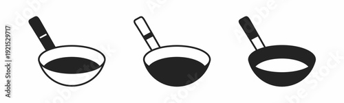 Wok icon on white background. Vector logo wok illustration.