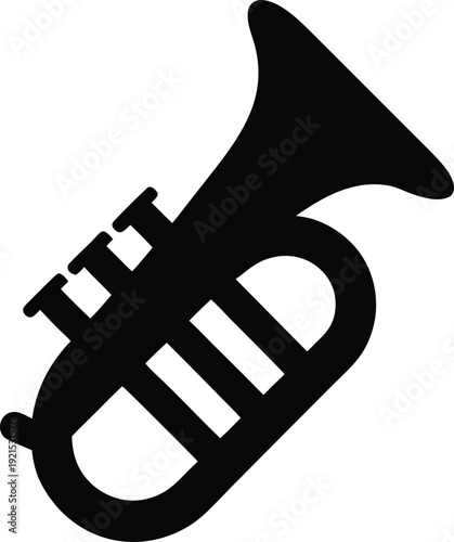 trombone silhouette vector illustration on transparent background