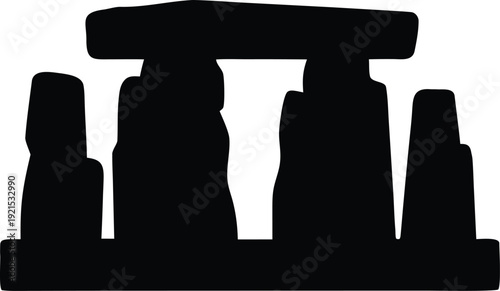 stonehenge silhouette vector illustration on transparent background