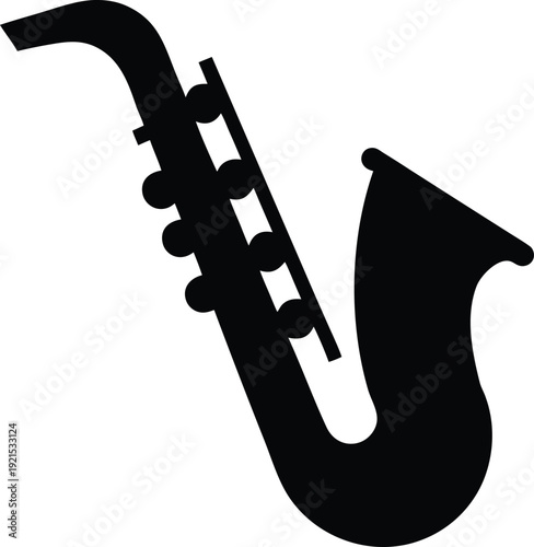 soprano saxophone silhouette vector illustration on transparent background