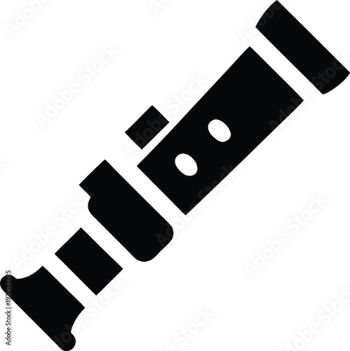 shakuhachi flute silhouette vector illustration on transparent background