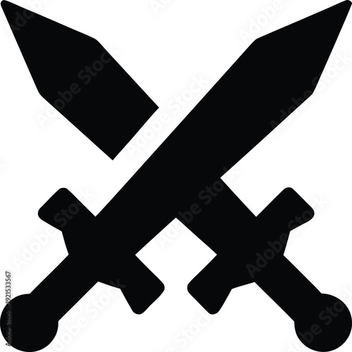 roman gladius silhouette Black silhouette vector illustration on transparent background