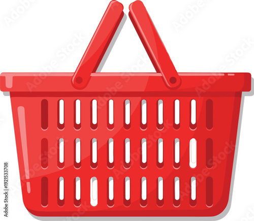 Shopping Basket Illustration Retail Store Market Cart Container Vector Design