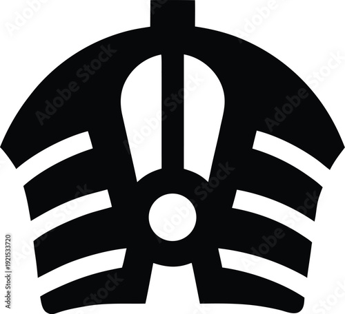 pharaoh crown silhouette Black silhouette vector illustration on transparent background