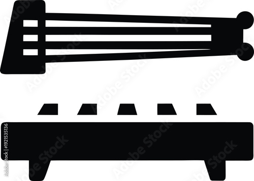 koto silhouette Black silhouette vector illustration on transparent background