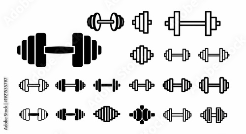 Dumbbell Icons Set