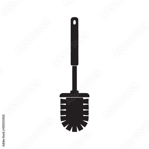 Black Toilet brush silhouette vector illustration