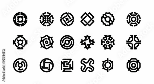 Abstract Geometric Symbols Vector Icons Set