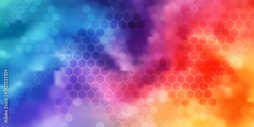 Abstract bright hexagon background. Hexagon bg. Pastel purple pink poster design. Geometric shape art decoration. Gradient tile texture. Mosaic pattern cover. Vector Illustration, EPS 10.