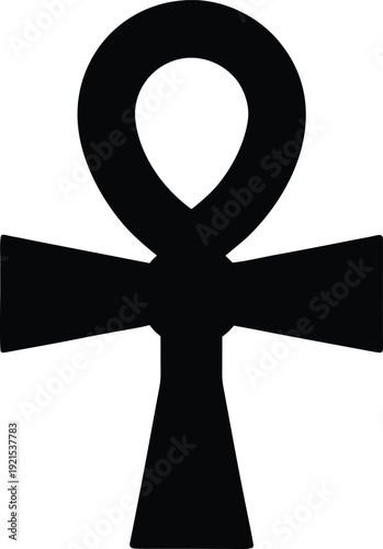 ankh egyptian silhouette Black silhouette vector illustration on transparent background