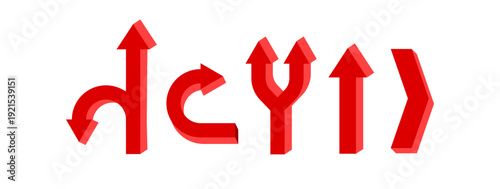 Schilderij op canvas set vector direction symbol design with 3d effect