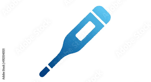 Digital Thermometer Medical Equipment Blue Vector Icon Modern Healthcare Device Symbol Minimal Technology Illustration Isolated Transparent Background