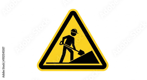 Warning Sign Roadwork Construction Ahead.