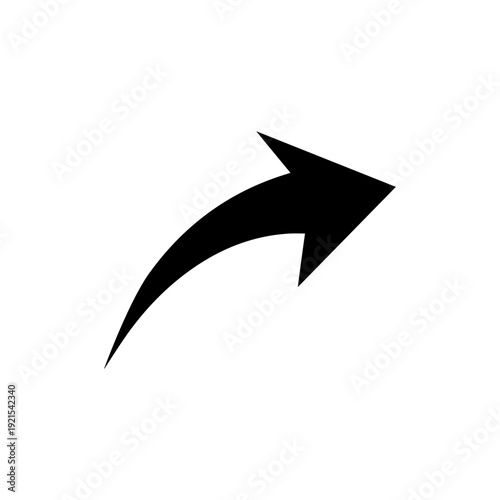 Free Download Angular curved arrow with sharp edges and strong pointed arrowhead bold style Vector illustration - GFXLoad