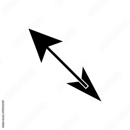 Angular curved arrow with crisp sharp lines and aggressive arrowhead symbol Vector illustration