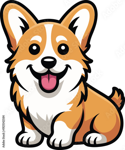 Cute cartoon a illustrator vector Welsh Corgi