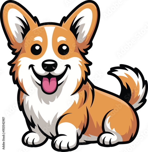 Cute cartoon a illustrator vector Welsh Corgi