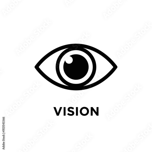 Vision Eye Icon Logo Vector – Minimal Black Eye Symbol for Branding and Identity Design