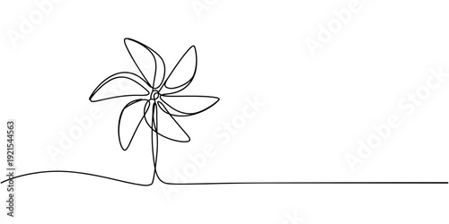 pinwheel continuous one line drawing, One line continuous drawing Pinwheel. pinwheel, continuous line drawing, small tattoo, print for clothes and logo design, Continuous line drawing Origami.