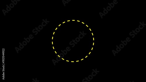 Dotted line circle frame animation on background. Rectangular doodle scribble element motion graphic on background.