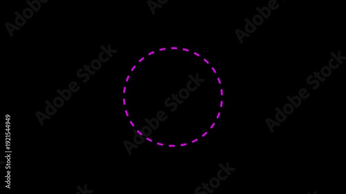 Dotted line circle frame animation on background. Rectangular doodle scribble element motion graphic on background.